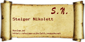 Steiger Nikolett névjegykártya