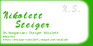 nikolett steiger business card